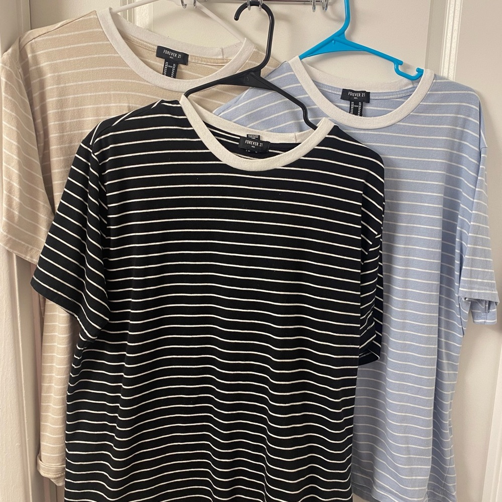 Mens F21 Striped T-Shirts